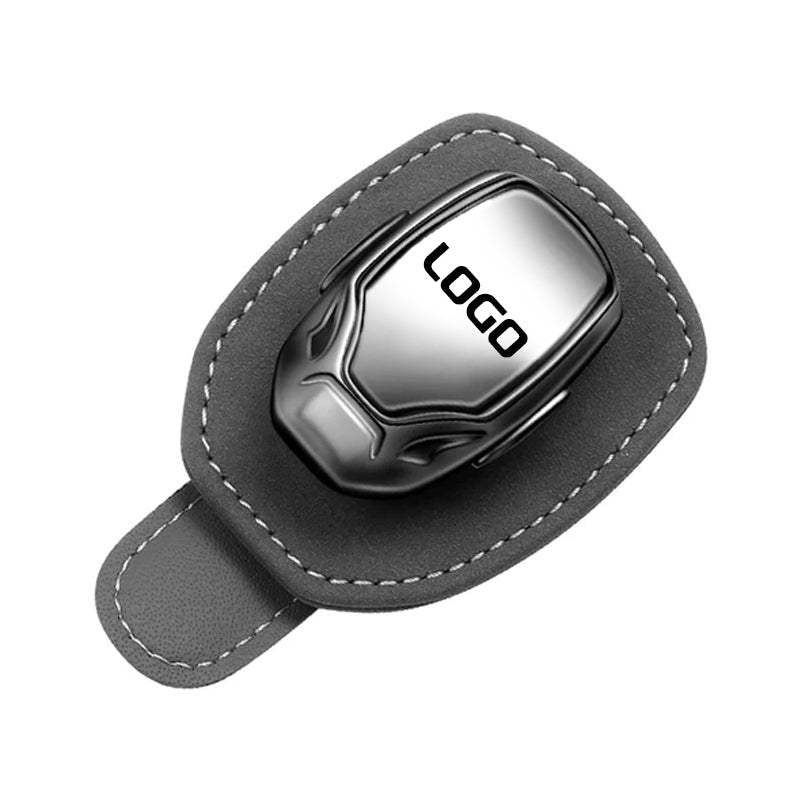 Clip multifuncțional pentru ochelari din piele întoarsă cu logo-ul mașinii dvs.
