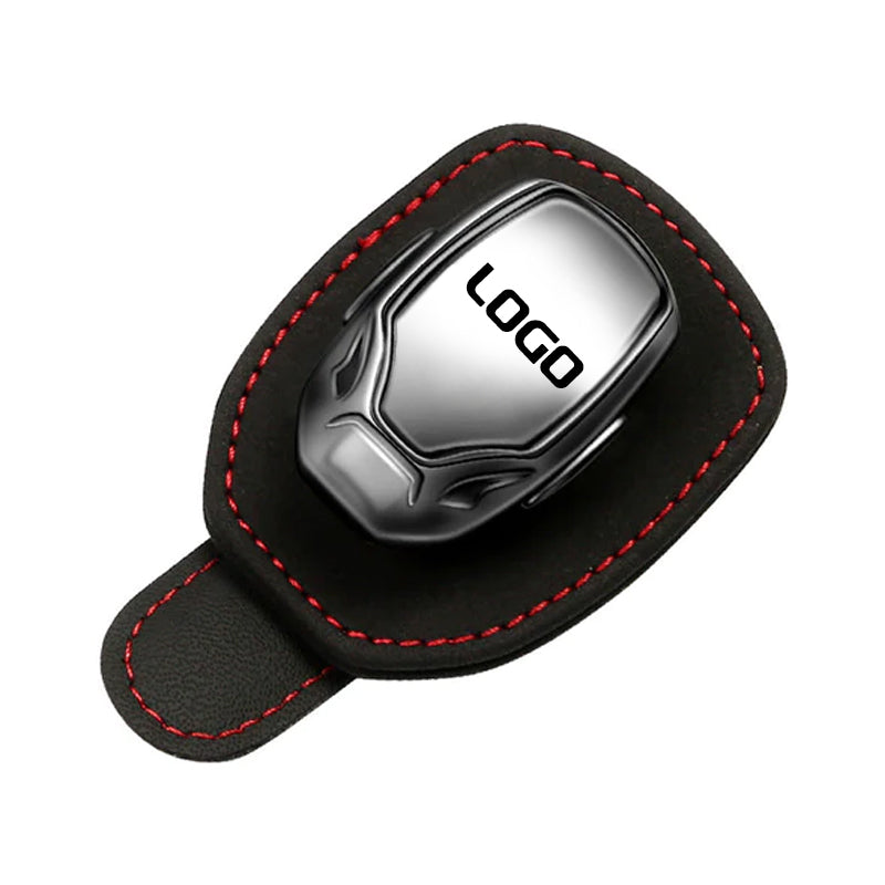 Clip multifuncțional pentru ochelari din piele întoarsă cu logo-ul mașinii dvs.